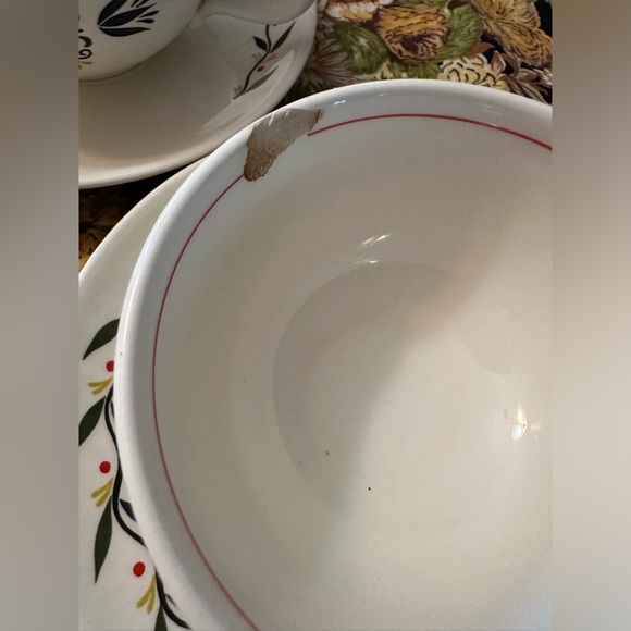 Homer Laughlin Rhythm saucer and cup set of 4 - Picture 6 of 9